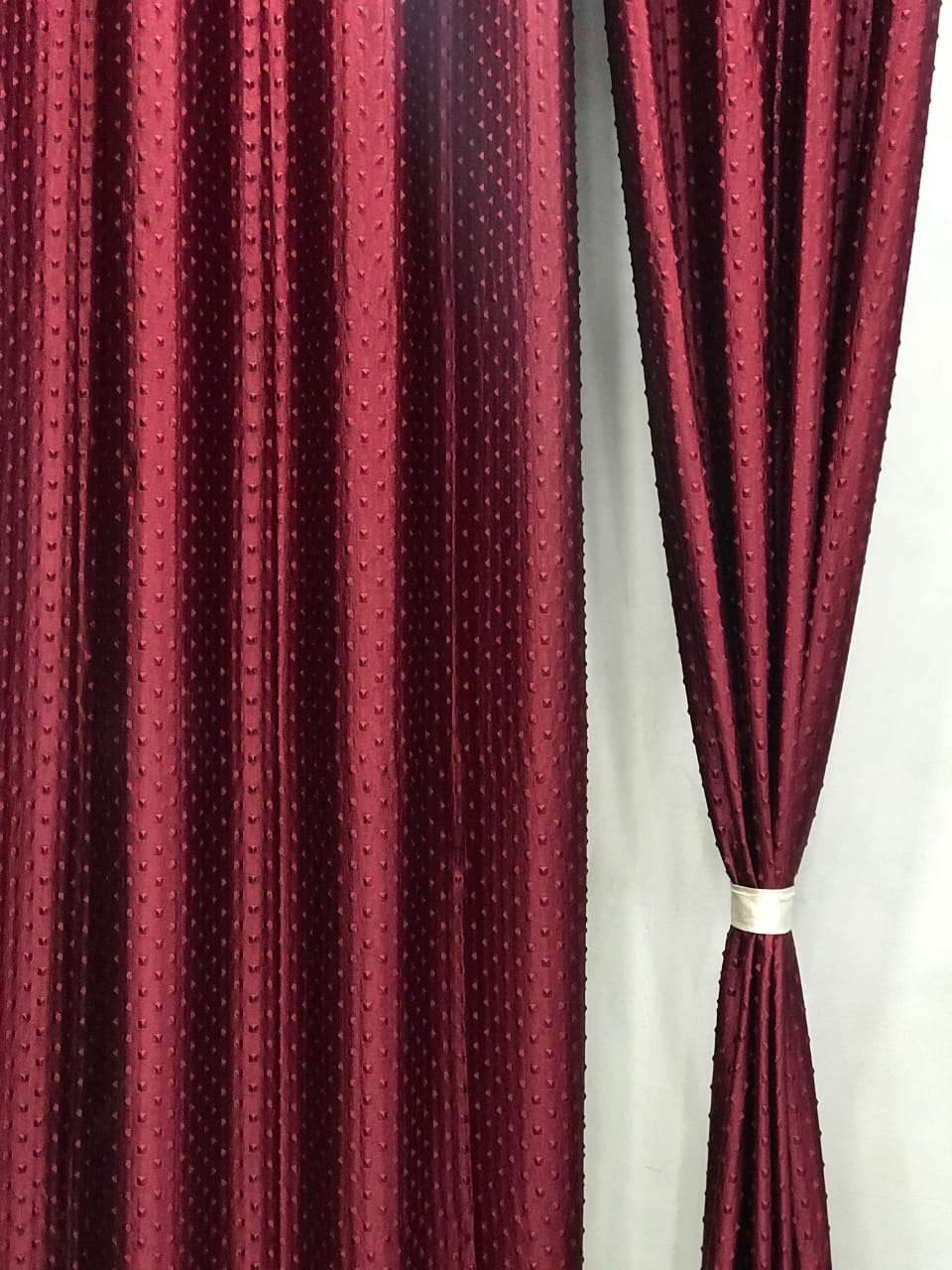 Plain knitted Curtains 240cm by 213cm (pair)